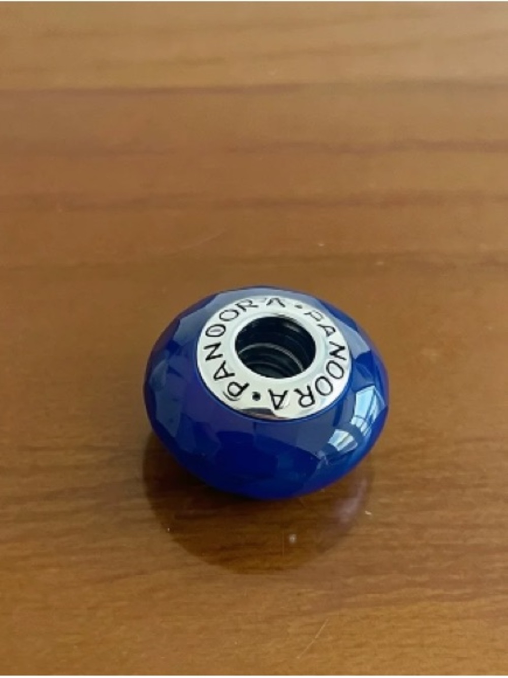 Pandora S925 Cobalt Blue Faceted Glass Charm Bead - Picture 3 of 3